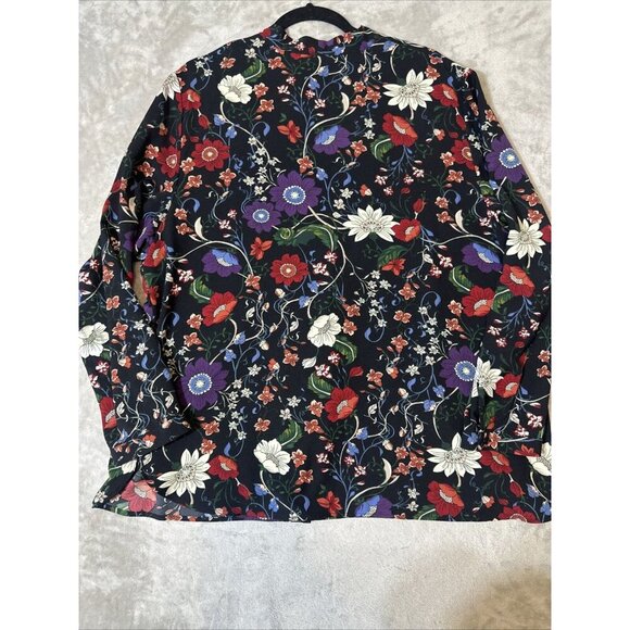 Women’s Chico’s Blouse Sheer Floral Print Multicolored Plus Size 3 16/18 - Picture 15 of 16